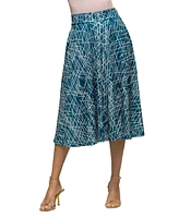 24seven Comfort Apparel Women's Elastic Waist Pocket Midi Skirt