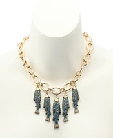 Betsey Johnson Mermaid Jewels Fish Charm Bib Necklace