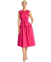 Maggy London Women's Round-Neck Tie-Waist Midi Dress