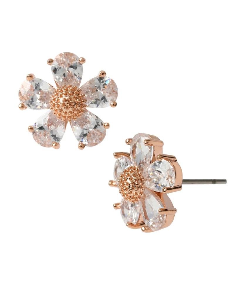 Betsey Johnson Faux Stone Flower Stud Earrings