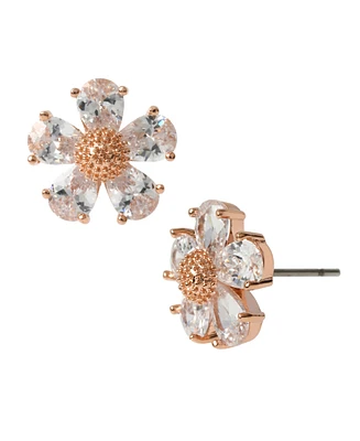 Betsey Johnson Faux Stone Flower Stud Earrings