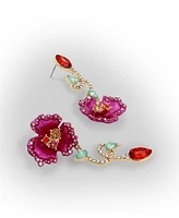 Betsey Johnson Floral Mismatch Earrings