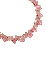 Betsey Johnson Pink Stone Sweetheart Butterfly Collar Necklace