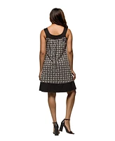 24seven Comfort Apparel Women's Scoop Neck Sleeveless Knee Length Dress