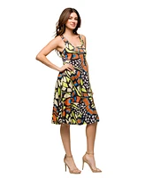 24seven Comfort Apparel Women's Sleeveless Knee Length Tank Swing Dress