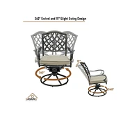 Casainc Cast Aluminum Outdoor Arm Dining Chair Patio Bistro Chairs With Cushion (Set of 4)