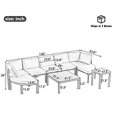 Mondawe Modern Outdoor Sectional Sofa Set Conversation with Cushions for Patio