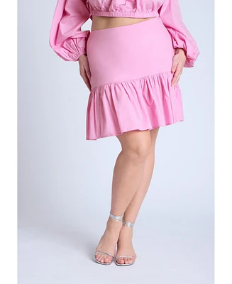 Eloquii Plus Full Poplin Mini Skirt