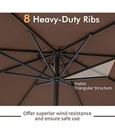 Gymax Outdoor Patio Umbrella Modern Table w/8 Heavy Duty Ribs Sun-proof
