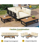 Mondawe Outdoor Sectional Sofa Set Patio Conversation with Adjustable Reclining Seats