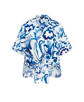 City Chic Plus Tie Print Shirt
