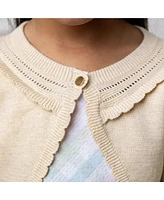 Hope & Henry Girls Organic Cropped Special Detail Sweater Cardigan