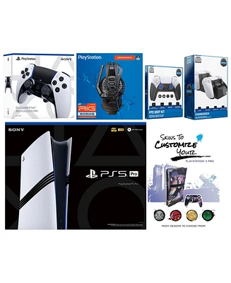 Sony Playstation 5 Pro Bundle with Extra Edge Controller, Plantronics Headset, Fps Grip Kit