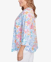 Ruby Rd. Plus Floral Puff Print Top