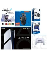 Sony Playstation 5 Pro Bundle with Extra Chroma Pearl Controller, Plantronics Headset, Gamer Kit, Dual Charge Dock and MightySkins Decal Voucher