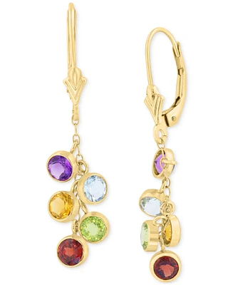 Effy Multi-Gemstone Dangle Drop Earrings (2-5/8 ct. t.w.) in 14k Gold