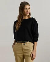 Lauren Ralph Women's Cotton-Blend Dolman-Sleeve Sweater