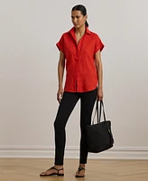 Lauren Ralph Dolman-Sleeve 100% Linen Shirt