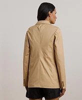 Lauren Ralph Women's Double-Breasted Cotton Twill Blazer