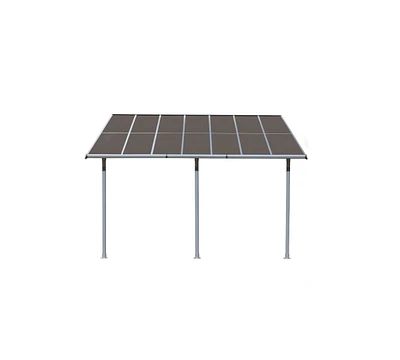 Aoodor 10' x 12.8' Wall Mount Gazebo Outdoor Pergola Polycarbonate Gazebo Panels Canopy