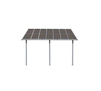 Aoodor 10' x 12.8' Wall Mount Gazebo Outdoor Pergola Polycarbonate Gazebo Panels Canopy