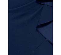 Betsy & Adam Women's Square-Neck Cascading-Ruffle Gown