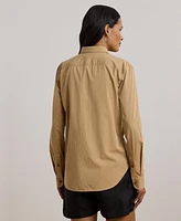 Lauren Ralph Women's Relaxed-Fit Featherweight Cotton Shirt