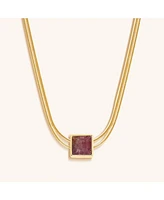 Charm & Harmonize Pink Tourmaline Evil Eye October Birthstone Necklace