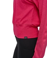 Dkny Sport Women's Space-Dyed Half-Zip Raglan-Sleeve Top