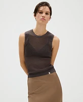 Calvin Klein Women's Sheer Slim Sleeveless Tank Top
