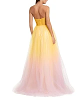Mac Duggal Women's Strapless Sweetheart Ombre Tulle Ballgown