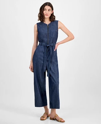 Tommy Hilfiger Women's Belted Zip-Front Jumpsuit
