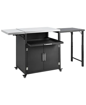 Mondawe Versatile Outdoor Cabinet with Folding & Expandable Work Surfaces