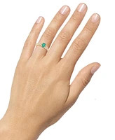 Emerald (5/8 ct. t.w.) & Diamond (1/4 Ring 14k Gold (Also Ruby Sapphire)