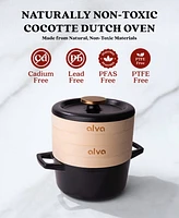 Alva Nori 2.5 Qt. Enameled Cast Iron Cocotte Dutch Oven Steamer Pot with Lid, Steamer Inserts, Non-Toxic Pfas, Pfoa & Ptfe Free, Heavy-Duty Oven Safe