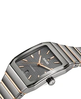 Rado Unisex Swiss Automatic Anatom Rose Gold Pvd Stainless Steel & Gray Ceramic Bracelet Watch 33mm