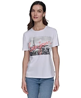 Karl Lagerfeld Paris Women's Bonjour Graphic T-Shirt