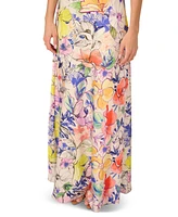 Adrianna by Papell Women's Printed Crossover-Neck Satin Gown