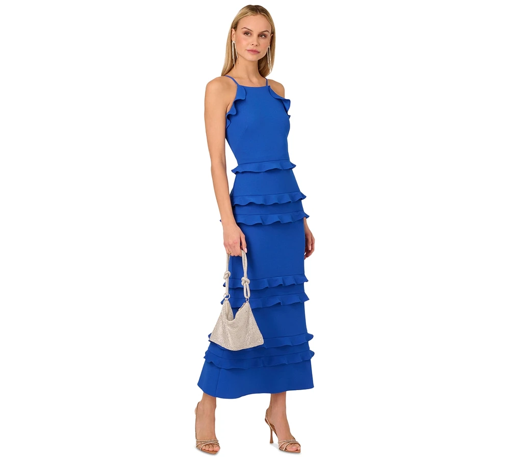 Adrianna by Papell Women's Tiered-Ruffle-Trim Crepe Dress