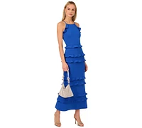 Adrianna by Papell Women's Tiered-Ruffle-Trim Crepe Dress