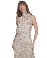 Tommy Hilfiger Women's Side-Tie Halter Tiered Maxi Dress