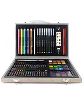 Art 101 Watercolor Draw Sketch Wood Art Set, 88 Pieces
