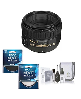 Nikon 50mm f/1.4G Af-s Nikkor Lens, Bundle with Hoya Uv+Cpl Filter Kit, Cleaning Kit