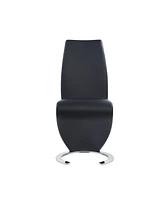 Faux Leather Dining Chairs Set of 2 Upholstered Parsons Style for Home or Office
