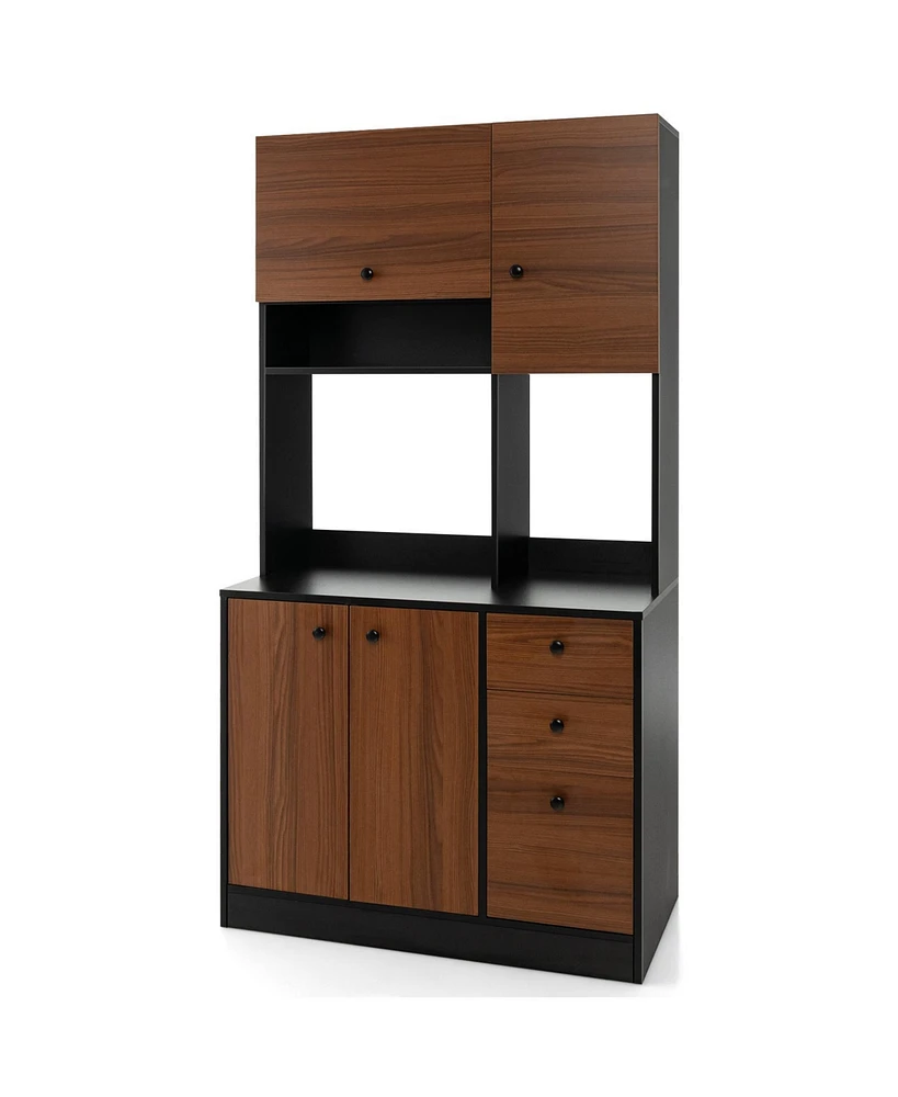 Kitchen Pantry with 3 Storage Cabinets and Deep Drawers – Stylish Functional for Your