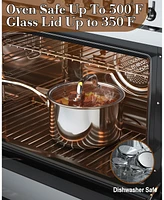 Cook N Home Tri-Ply Clad Stainless Steel Sauce Pan with Lid, 3 Quart, Silver