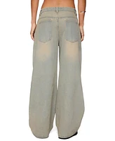 Edikted Women's Santi Low Rise Wide Leg Jeans
