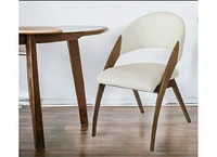 Set of Two Upholstered Faux Leather Dining Side Chairs