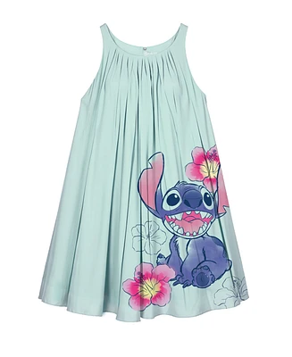Disney Toddler and Little Girls Stitch Embroidered Linen Dress