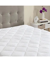 Circleshome Double Puff Microfiber Fleece Mattress Pad White